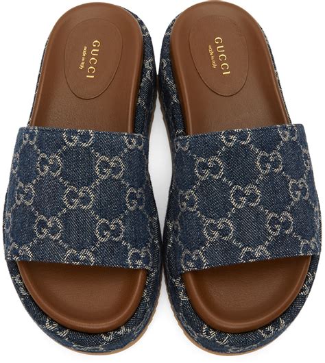 women's slide sandal with gucci logo dupe|gucci denim slides.